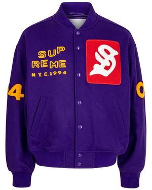 Supreme Tourist Varsity Jacket Su23198" - Black