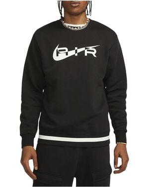 Nike Air Swoosh Fleece Crewneck Sweatshirt Fn7692 010" - Black
