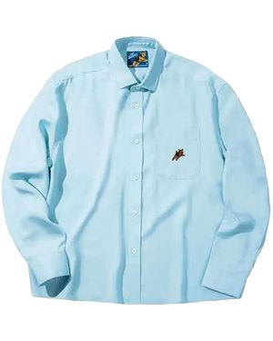 GOLF le FLEUR Round Collar Long-Sleeve Shirt "Darryl" 1052Blu" - Blue