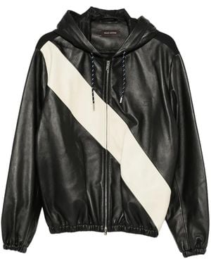 Wales Bonner Vista Leather Anorak Ivory" Ua26Le06Le02910" - Black