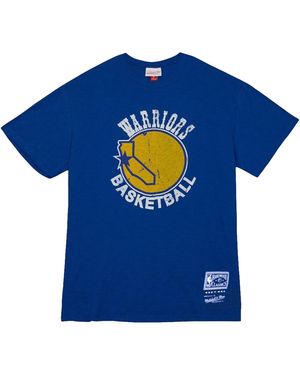 Mitchell & Ness Nba Golden State Warriors Heritage T-Shirt "Royal" Bmtrmo18506 Gswroya" - Blue