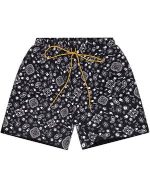 Rhude Ssense Exclusive Bandana Shorts Sebsg001" - Black