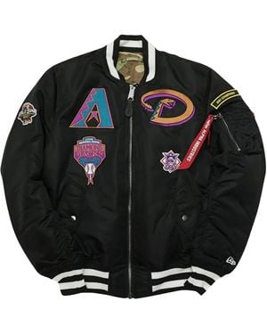 KTZ Alpha Industries Arizona Diamondbacks X Reversible Ma-1 Bomber Jacket Camo" Ne521" - Black