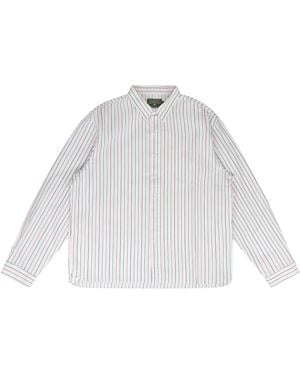 DENIM TEARS Pinstripe Rbg Button-Up Shirt Dt705" - Black