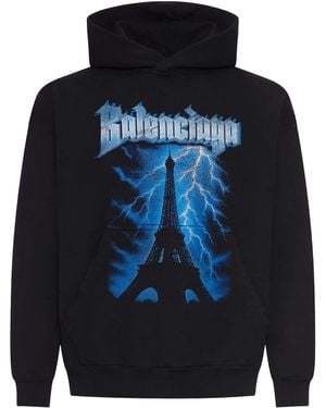 Balenciaga Medium Fit Hoodie 871956 Tuvf4 1000" - Black