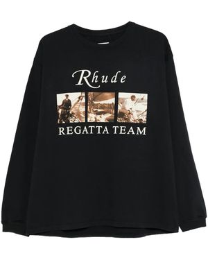 Rhude Usvi Regatta Tour Long-Sleeve T-Shirt "Vintage Rhps26Tt140126009" - Black