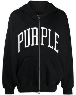 Purple Brand Hwt Fleece Full Zip Hoody P460 Hbbc124" - Black