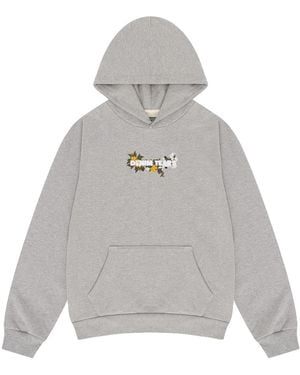 DENIM TEARS Embroidered Floral Logo Hoodie Dt350" - Black