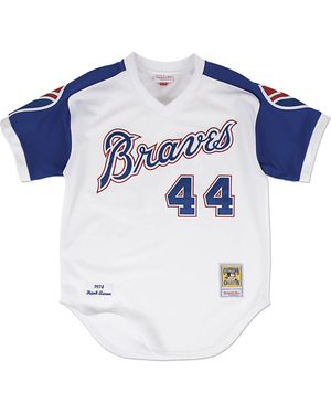 Mitchell & Ness Mlb Home Jersey Braves 1974 Hank Aaron "Braves" Ajy1Gs18260 Abrwhit74Haa" - Black
