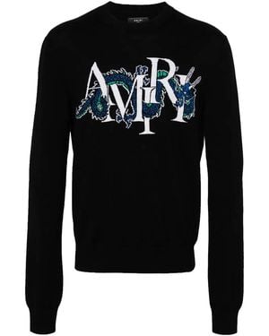 Amiri Dragon Logo Wool Jumper Ps24Mkl033 001" - Black