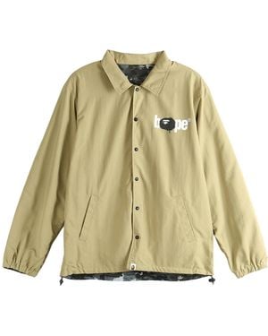 A Bathing Ape Reversible Coach Jacket 1M30140010 Bei" - Green