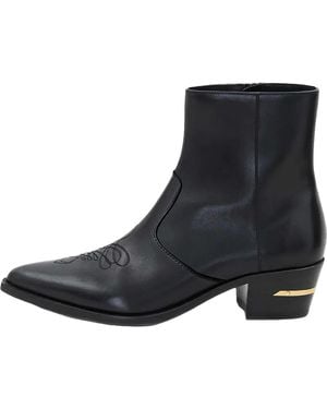 Amiri Leather Ma Pointy Boots Am426Bo001 006U" - Black