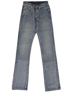 Who Decides War Waxed Straight-Fit Jeans 11200500010" - Black