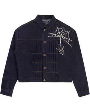 Boredom Kills Spider Denim Jacket Bk012" - Blue