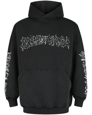 Balenciaga Diy Metal Logo Hoodie "Faded 739024 Tpvn9 1569" - Black