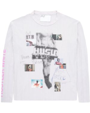 PALY Hustlr Rib Long-Sleeve T-Shirt "Vintage" 3U004Q1010Vwt" - Black