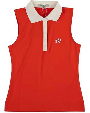 Malbon Golf Claudia Sleeveless Polo "Grenadine" Mw 0015 Grd" - Red