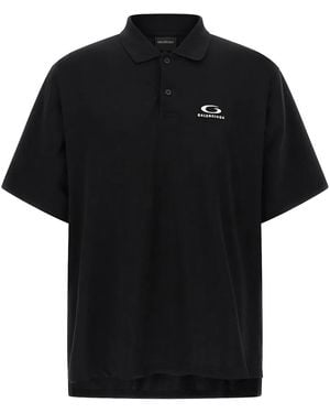 Balenciaga Short-Sleeve Regular Polo T-Shirt 828531 Ttvt8 1000" - Black