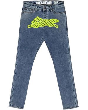 ICECREAM Neon Lime Jean "Medium Wash" 411 8102 Medi" - Black