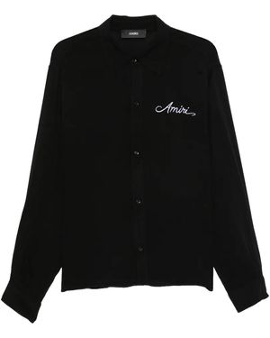 Amiri Ma Check Viscose Long-Sleeve Shirt Am326Sh003 0002" - Black