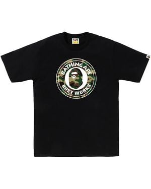 A Bathing Ape Glitch Woodland Camo Busy Works T-Shirt 0Zxtem032101Q Bkx" - Black