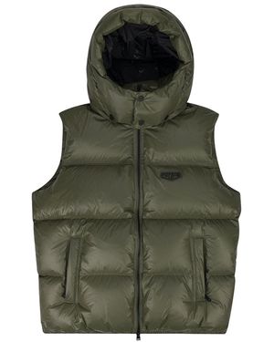 Purple Brand Nylon Puffer Vest P623 Pwmv124" - Green