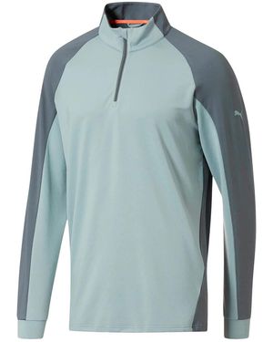 PUMA Pwrwarm Colourblock Zip Jacket "Quarry Quiet Shade" 573265 02" - Blue