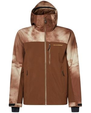 Oakley Tc Skull Reduct Shell Jacket "Carafe Clouds Print" Foa404723 9Ye" - Brown