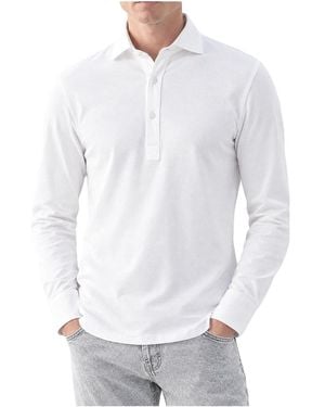 Brunello Cucinelli Long Sleeve Polo Shirt Brun2400" - Black