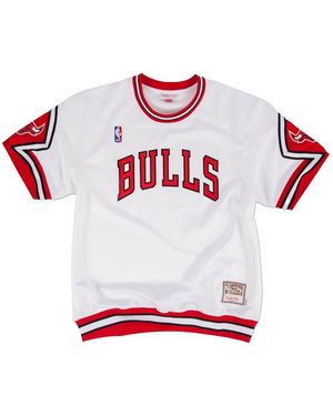 Mitchell & Ness Nba Authentic Shooting Shirt Chicago Bulls 87-88 "Bulls" Asshlg18047 Cbuwhit87" - Black