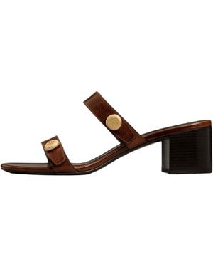 Tory Burch Romy City Sandals "Milk Chocolate" 183429 298" - Black