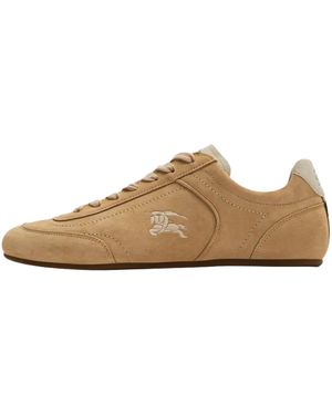 Burberry Suede Knight Runner "Flax Dove" 8127800" - Black