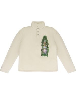 Who Decides War Puffed Rugby Button-Down Shirt "Ivory" 11100220018Aw23" - Black