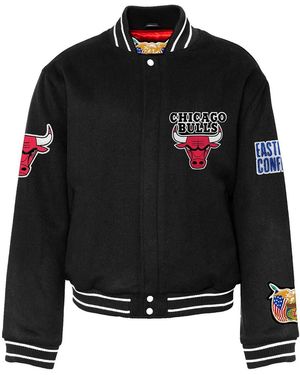 Jeff Hamilton Chicago Bulls Wool Varsity Jacket Nba Chi Bul 110" - Black