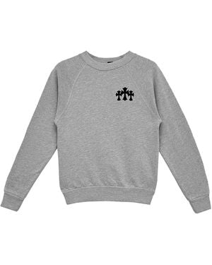 Chrome Hearts Triple Cross Ch Letter Sweatshirt Chrm1600" - Grey