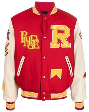 Rhude Bull Market Varsity Jacket /Cream" Rhfw22Ja106090451045" - Red