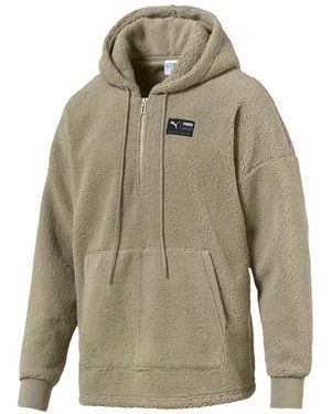 PUMA Downtown Sherpa Halfzip Hoodie "Elephant Skin" 576770 38" - Black