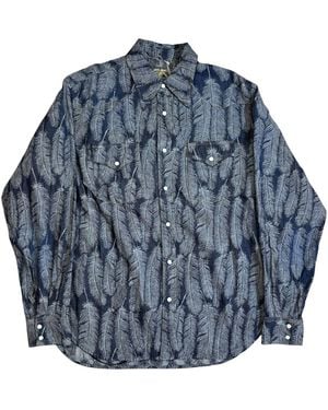 Kapital 5Oz Magpie Denim Husky Western Shirt "Dark" Kap065" - Blue