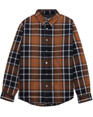 Purple Brand Plaid Down Shirt P323 Gpds122" - Black