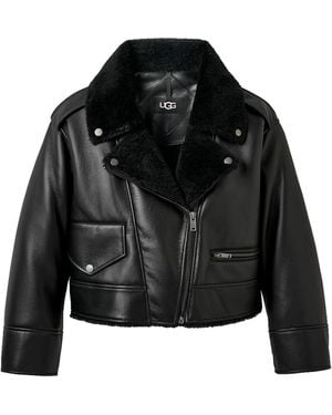 UGG Finnian Luxefluff Moto Jacket 1173393 Blk" - Black