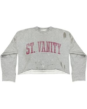 SAINT VANITY Gun Devil Crewneck Shirt Sv047" - Grey