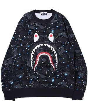 A Bathing Ape Crewneck "Space Camo Shark" B774Dd13" - Blue