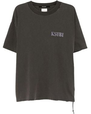 Ksubi Engine Ekcess T-Shirt "Charcoal" Mpf25Te033" - Black