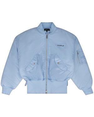 Purple Brand Wordmark Bomber Jacket M6051 Pwsf424" - Blue