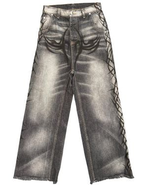 HELLSTAR Graffiti Denim Jeans Hsr217" - Black