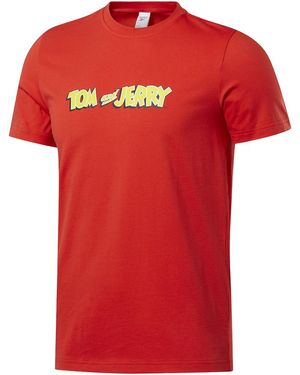Reebok Tom & Jerry Short Sleeve T-Shirt "Motor" Gk9164" - Red