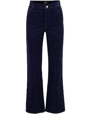 A.P.C. Flare Corduroy Trousers Coebyf09134 Iaj" - Black