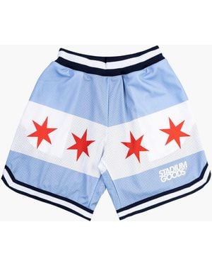 Stadium Goods Mesh Shorts "chicago Flag" - White