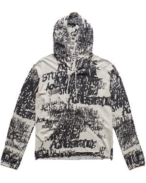 Acne Studios Kews Chaos Print Hooded Jumper B60336Dn5" - Black