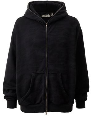 HELLSTAR Overdye Cheetah Zip Up Hoodie Hsr262" - Black